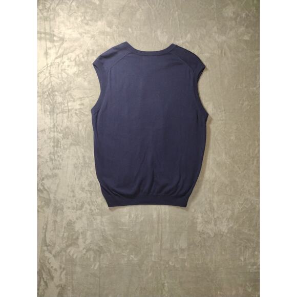 Brooks Brothers Navy Blue Supima Cotton Knit Sweater Vest Mens XLarge Old Money - Picture 2 of 8